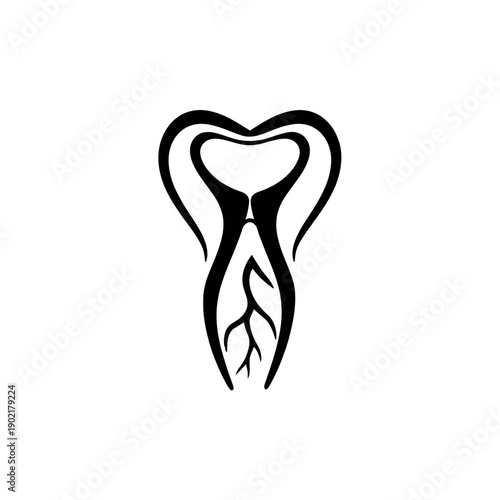 Simple black and white illustration of a human molar tooth.