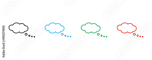 Fluffy dream cloud bubble icon vector. Creative thinking and imagination thought balloon symbol. Vector illustration.