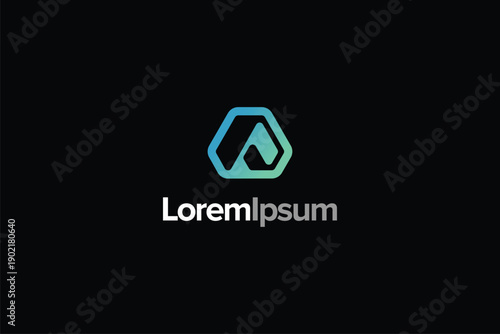 Abstract letter A fintech logo vector template