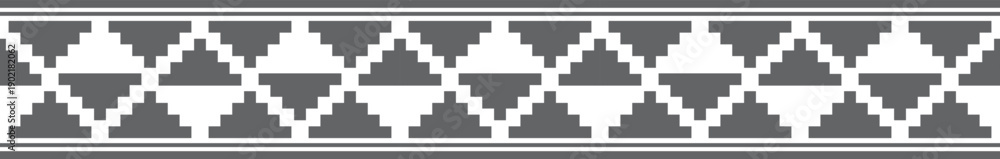 Fototapeta premium A black and white patterned border with a white background
