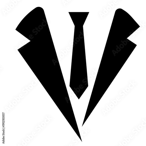 black vector  suit and tie