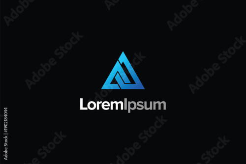 abstract double letter A triangle shape fintech logo vector template