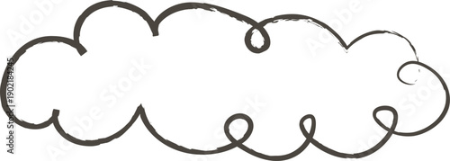 Cloud Doodle Frame Swirl Line Art