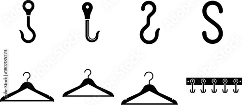 Collection of various hooks and hangers for organization and storage solutions