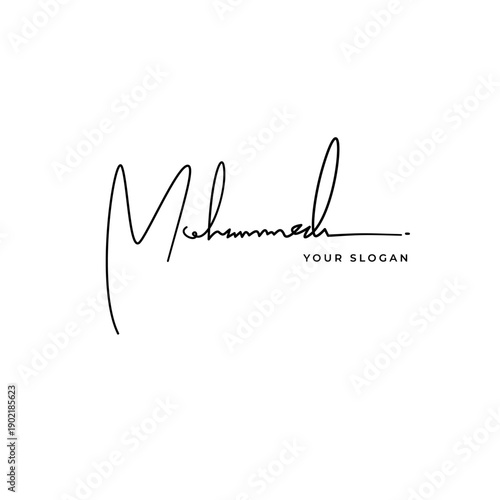 Mohammed name signature logo vector design