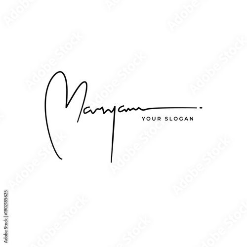 Maryam name signature logo vector design