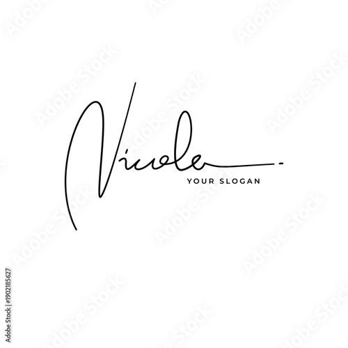 Nicole name signature logo vector design