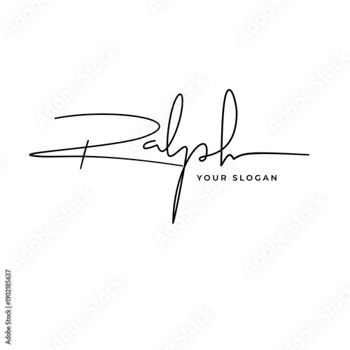 Ralph name signature logo vector design