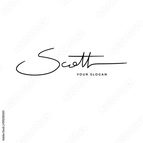 Scott name signature logo vector design