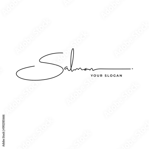 Salman name signature logo vector design
