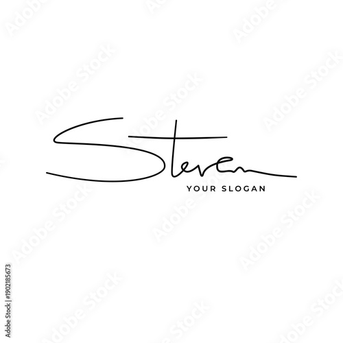 Steven name signature logo vector design
