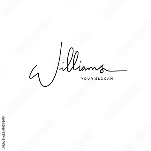 Williams name signature logo vector design