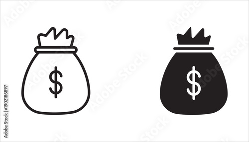 Finance and Money web icon set in line style. Money, bank, profit, financial capital, payment, Icon collection. Editable stroke. Vector illustration.