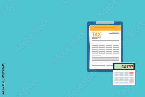 tax form and calculator with the word tax free	