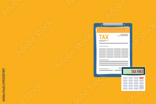 tax form and calculator with the word tax free	