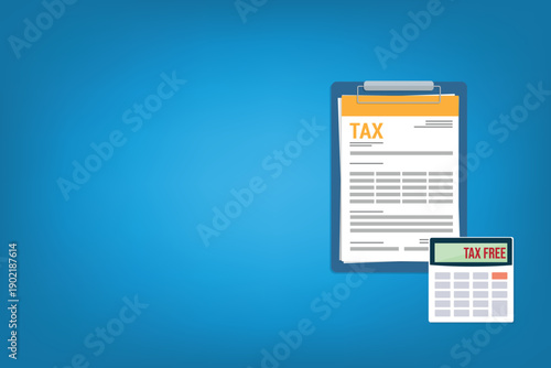 tax form and calculator with the word tax free	