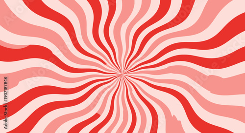 Abstract radial pattern with swirling red and pink stripes creating a hypnotic visual effect and dynamic background.