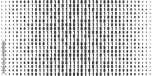 Binary flow. Digital data stream by grey ones and zeros. Minimal vector graphic pattern