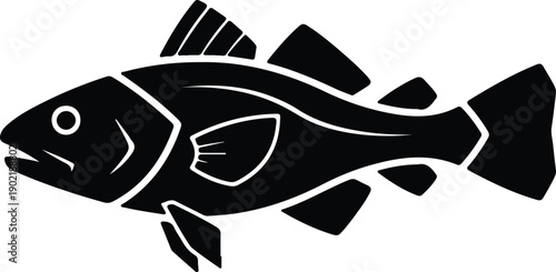 silhouette atlantic cod fish icon for seafood and fishing industry vector design