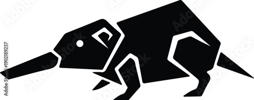 silhouette geometric stylized mole wild animal nature icon mascot vector design