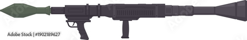 Rocket propelled grenade launcher weapon illustration on white