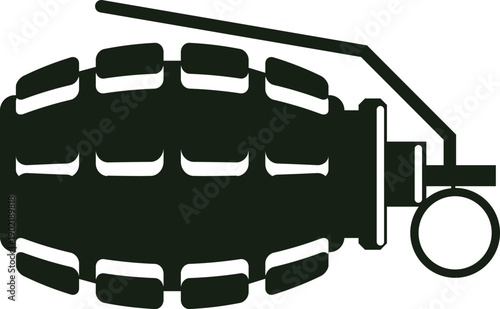 Hand grenade icon illustrating military weapon and danger
