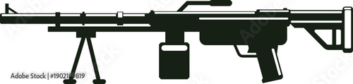 Portable rocket launcher weapon silhouette on white background