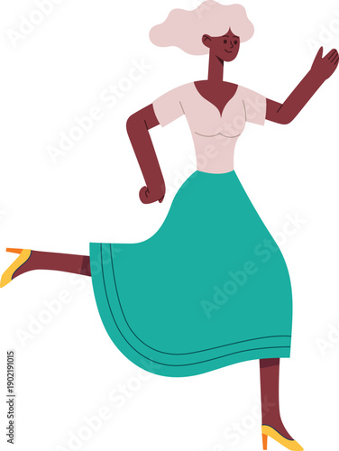 Woman smiling stepping forward expressing ambition