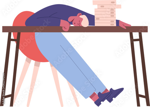 Person sleeping on desk symbolizing burnout and overwork