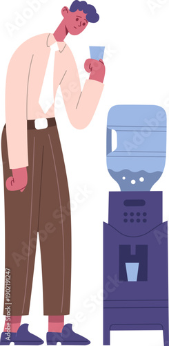 Businessman holding empty cup at water cooler
