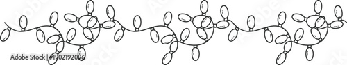 Holiday string lights drawing forming festive decoration