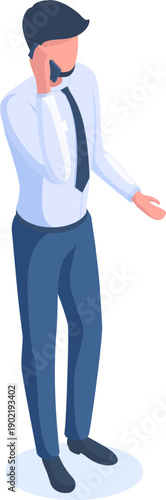 Businessman talking on smartphone calling discussing strategy