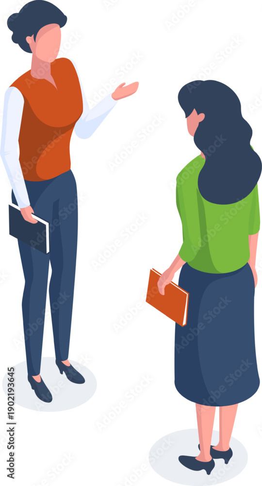 Obraz premium Business women discussing ideas with folder