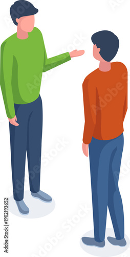 Two men discussing or explaining a concept