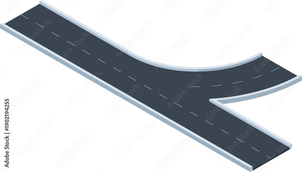 Fototapeta premium Road intersection creating alternative direction or choice