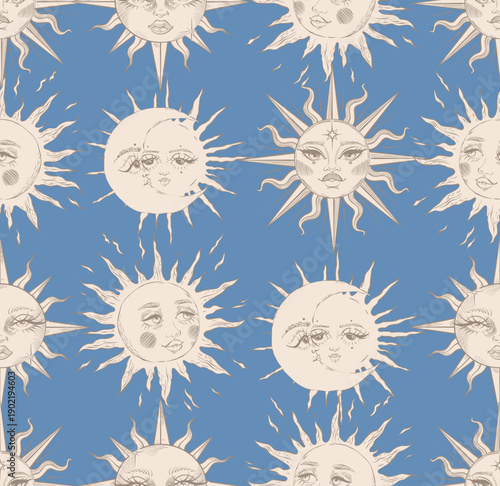 Mystic sun pattern with summer colors