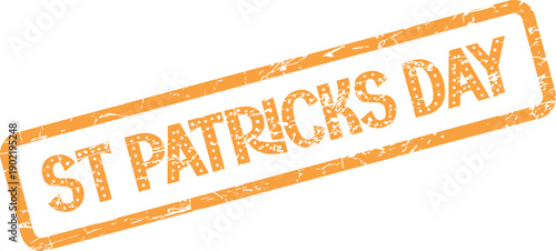 Vibrant Orange St Patricks Day Stamp Captures Irish Heritage and Festive Celebrations