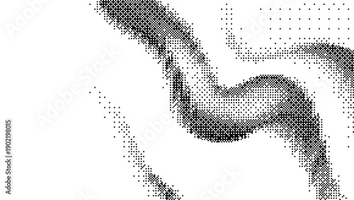 Abstract Halftone Pattern Vector Illustration with Swirling Shapes and Gradients