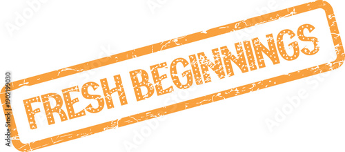 Optimistic orange stamp impression showcasing Fresh Beginnings perfect for new projects and inspiring starts