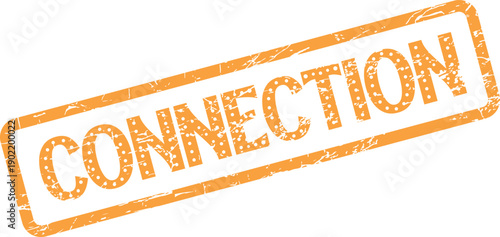 Textured orange rubber stamp design conveying the idea of vital human connection