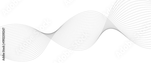 Abstract wavy grey blend technology liens background. Digital frequency track equalizer. Abstract frequency sound wave lines and twisted curve lines background. Banner design background.