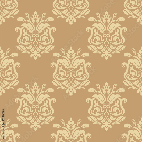 Damask seamless repeat element pattern. Beautiful luxury vintage floral damask vector illustration. Design for wallpaper, decorative, texture, textile, ornament, wrapping, shirts, clothing