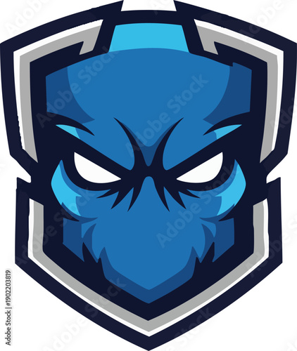 Blue Angry Gorilla Mascot Logo Design.