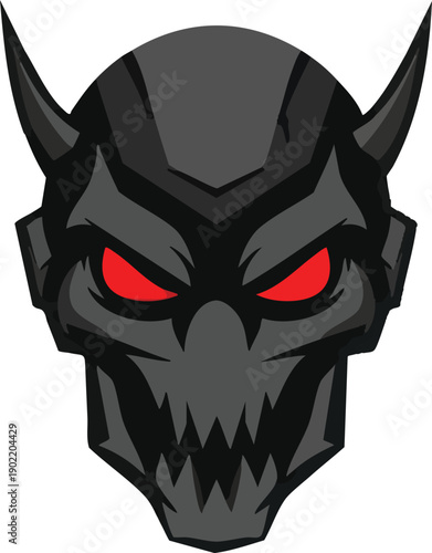 Black Alien Head with Red Eyes.