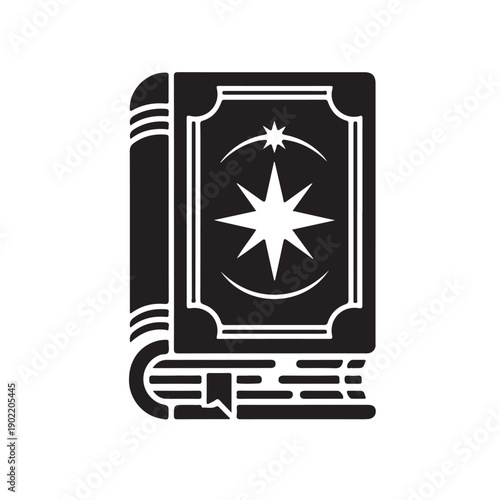 Fantasy icon black silhouette isolated on white