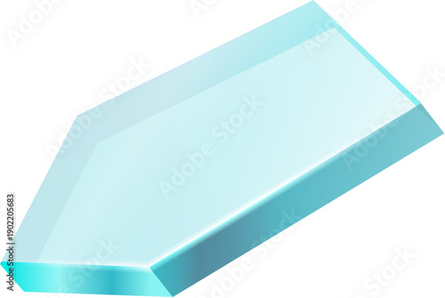 A blue glass object with a pointed tip