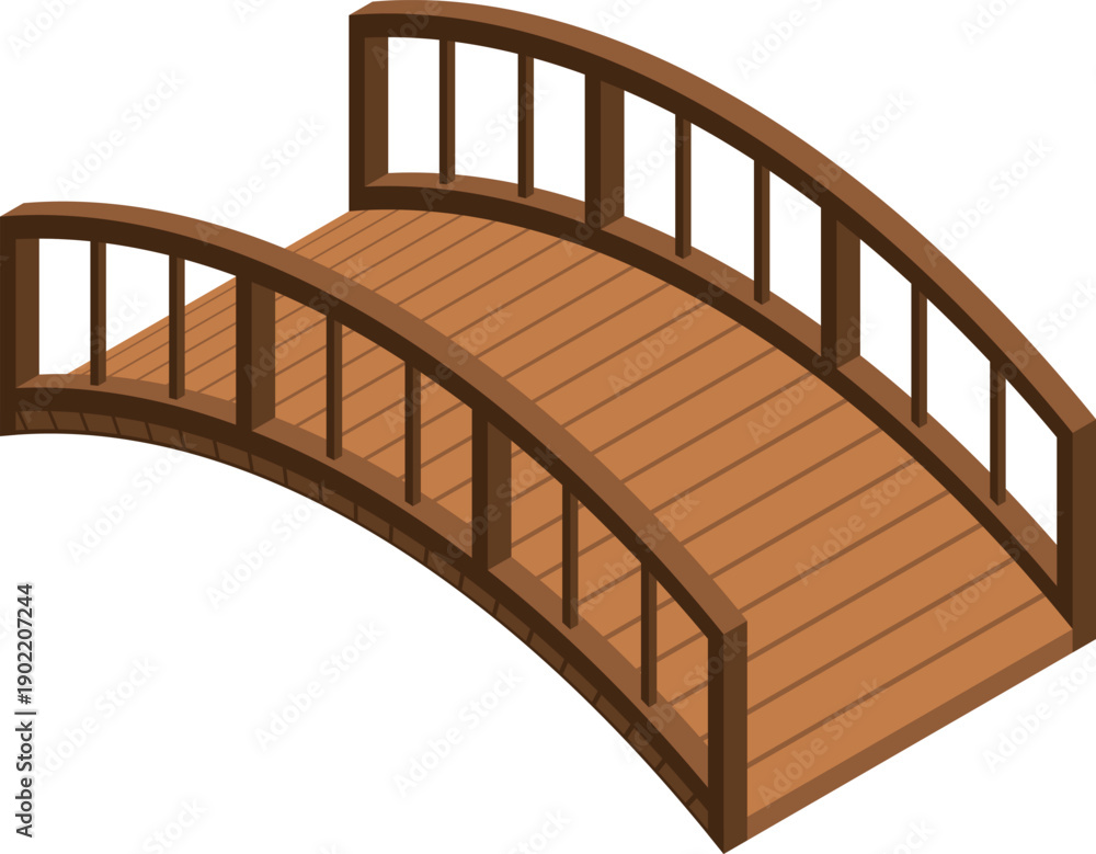 Obraz premium A wooden bridge with a curved design