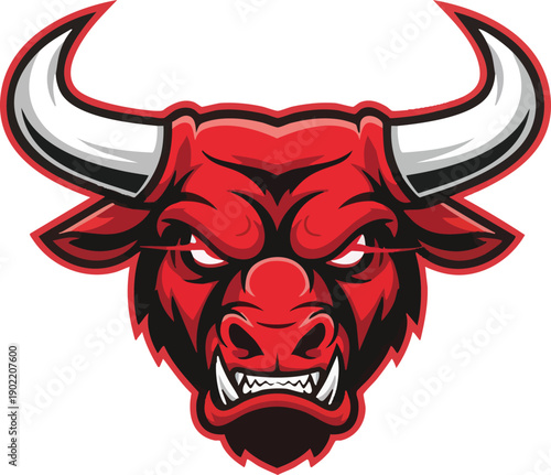 Red Bull Head Graphic Illustration Design.