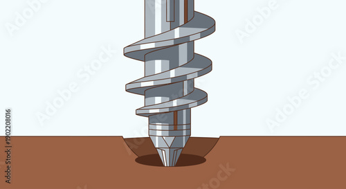 Screw being screwed into a wooden surface.