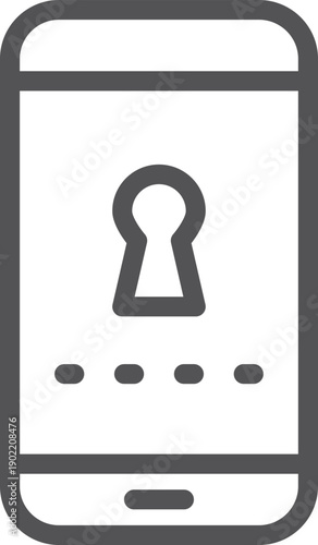 A phone with a keypad and a lock icon on it